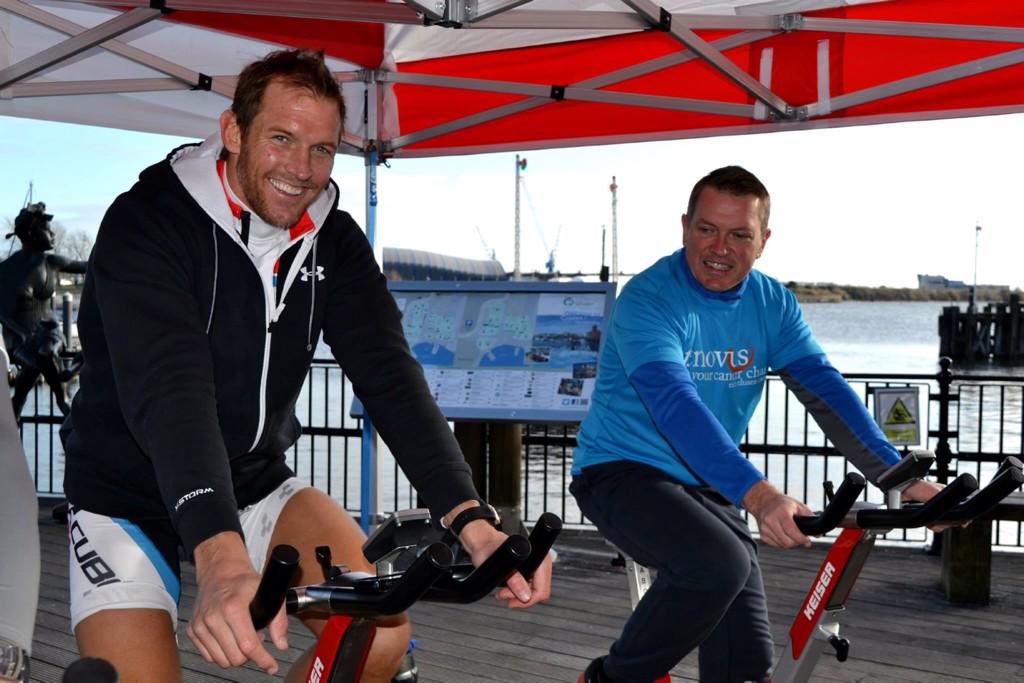 Halfway through the cyclathon @MermaidQuay today with @68martyn @cardiff2paris15 @tenovuscancer keeping fit #charity